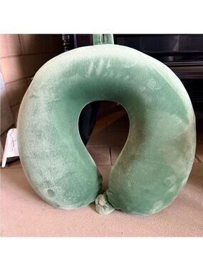 Green Plush Travel Neck Pillow